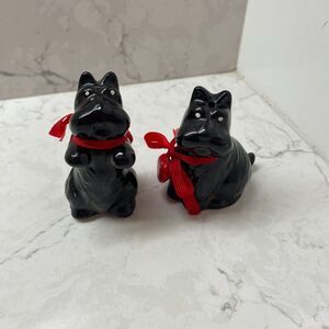 Vintage Scottie‎ Terrier Dog Black Ceramic Salt & Pepper Shaker Home Decoration